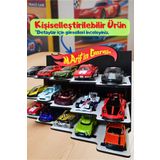 kalides Oyuncak Araba Rafı - Kişiye Özel - BEYAZ (1/64 ölçekli arabalar için uygundur)