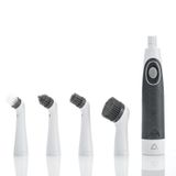KALIMO 4 in 1 elektrikli temizleme fırçası 4 değiştirilebilir kafaları Mini kablosuz taşınabilir Sonic Scrubber elektrikli Spin salınımlı güç aracı mutfak eşyaları banyo zemin ev temizliği