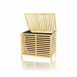 KALIN AHŞAP BAMBU KİRLİ ÇAMAŞIR SEPETİ SİYAH KUMAŞ ÇANTALI SEPET=50X38X55CM GO-53-vice 00931