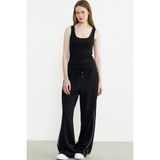 Kalın Askılı Fitilli Basic Atlet - Siyah - XL