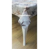 Kalın Astarlı kaymaz 3 D file çiçekli pvc muşamba masa örtüsü Kahverengi 140 x 230