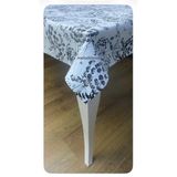 Kalın Astarlı kaymaz siyah cipso çiçekli pvc muşamba masa örtüsü Gri 120 x 160