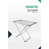 Kalın Borulu Otel Tipi Çamaşır Kurutmalık, Dayanıklı ve Pratik Kullanım - Antrasit - Seçenek 1