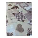 Kalın elyaf astarlı kaymaz lavanta desen silinebilir pvc muşamba masa örtüsü Kahverengi 140 x 180
