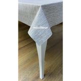 Kalın elyaf astarlı örgü kumaş görünümlü kaymaz silinebilir pvc muşamba masa örtüsü Kahverengi 140 x 200