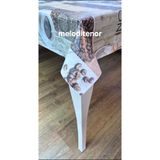 Kalın elyaf starlı mocha cappucchino kahve yazılı fincan desen kaymaz pvc muşamba masa örtüsü Kahverengi 140 x 200