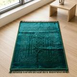 Kalın Kaliteli Peluş Kadife Kaymaz Taban Seccade 80 Cm X 120 Cm - 100% Polyester
