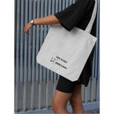 Kalın Kanvas Love Is Easy But Queen Is Busy Motto Tote Bag Bez Çanta, Omuz Çantası, Kalın Bez Çanta - 10D-Krem