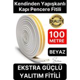 Kalın Kauçuk 2X50=100 mt Ekstra Uzun Beyaz Kapı Pencere Fitili Soğuk Koruyucu Geçirmez Izolasyon