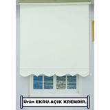 Kalın Keten Stor Zebra Güneşlik Perde (Etekli) – Alüminyum Kasa & Boru, Ithal Kumaş - 10 x 10 cm - Ekru