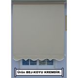 Kalın Keten Stor Zebra Güneşlik Perde (Etekli) – Alüminyum Kasa & Boru, Ithal Kumaş - 210 x 200 cm - Bej