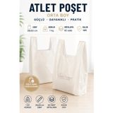 Kalın Kırık Beyaz Poşet Orta Boy 1 Kg Hışır Atlet Poşet Market Manav Poşeti Çöp Poşeti