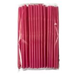 Kalın Kokteyl Buzlu Soğuk İçecek Pipet - Körüklü - Pembe - 22 Cm. - 8 mm. -100 Adetlik Paket