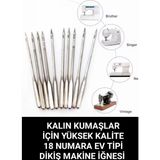 Kalın Kumaşlar Için 18 Numara Ev Tipi Dikiş Makinesi Iğnesi 10 Adet - Seçenek 1