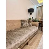 Kalın Peluş Koltuk Örtüsü 3lü Koltuk Için 80X200 Ölçü - 80 x 200 cm - Kahve