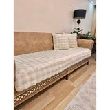 Kalın Peluş Koltuk Örtüsü 3lü Koltuk Için 80X200 Ölçü - 80 x 200 cm - Krem