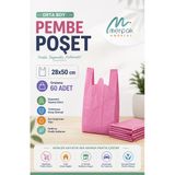 Kalın Pembe Poşet Orta Boy 1 Kg Market Manav Poşeti Çöp Poşeti Hışır Atlet Poşet 28X50 Cm