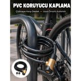 Kalın Pvc Kaplamalı Çelik Halat Kilidi Pratik ve Güvenli Günlük Kullanım - Renkli