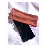 Kalın saç bandı, yumuşak elastik saç bandı, simli, kadife saç bandı Ear Warmer, Gray (Siyah - Kiremit Sim, 8 cm)