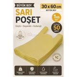 Kalın Sarı Poşet Büyük Boy 1 Kg Market Manav Poşeti 30X60 Cm Çöp Poşeti Atlet Poşet