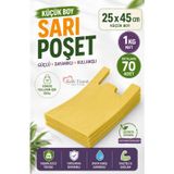 Kalın Sarı Poşet Küçük Boy 25X45 Cm 1 Kg Market Manav Poşeti Hışır Atlet Poşet Çöp Poşeti