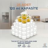 Kalın Sızdırmaz 120 ml 4 Oz Sosluk Buzluk Et Kemik Suyu Saklama Kabı 25'li | Kitchera Home - 25 Adet