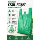 Kalın Yeşil Poşet Büyük Boy 1 Kg Hışır Atlet Poşet Market Manav Poşeti 30X60 Cm Çöp Poşeti