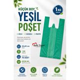 Kalın Yeşil Poşet Küçük Boy 1 Kg Market Manav Poşeti 25X45 Cm Çöp Poşeti Hışır Atlet Poşet