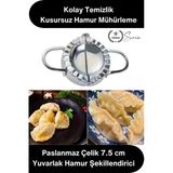 #Kalıp Paslanmaz Çelik Mantı Kurabiye Donut Kesici 7.5 Cm Profesyonel Yuvarlak Hamur Kesme Kalıbı Ravioli Gyoza Börek Po