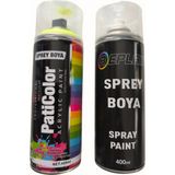 Kaliper Boyası Seti Floresan Sarı 400 Ml. Sprey Boya + Parlak Beyaz Sprey Boya