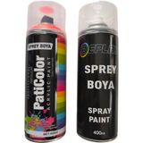 Kaliper Boyası Seti Floresan Turuncu 400 Ml. Sprey Boya + Parlak Beyaz Sprey Boya