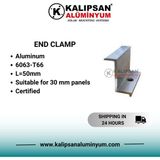 Kalıpsan Güneş Paneli 30'luk Z Clamp- Sonlandırma Clamp (100 adet)