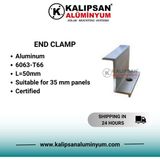 Kalıpsan Güneş Paneli 35'lik Z Clamp- Sonlandırıcı (50 ADET)