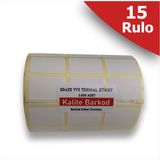 Kalite Barkod 30X20 Yanyana 3'lü Termal Etiket | 15 Rulo Barkod Etiketi