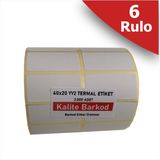 Kalite Barkod 40X20 Yanyana 2 Li Termaletiket| 6 Rulo Barkod Etiketi