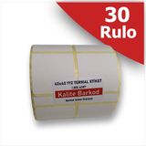 Kalite Barkod 40X40 Yanayana 2li Termal Etiket| 30 Rulo Barkod Etiketi