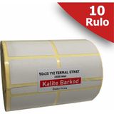 Kalite Barkod 50X20 Yanyana 2'li Termal Etiket | 10 Rulo Barkod Etiketi