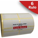 Kalite Barkod 50X20 Yanyana 2'li Termal Etiket | 6 Rulo Barkod Etiketi