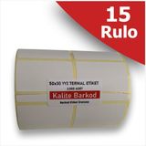 Kalite Barkod 50X30 Yanyana 2li Termal Etiket | 15 Rulo Barkod Etiketi