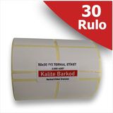 Kalite Barkod 50X30 Yanyana 2li Termal Etiket | 30 Rulo Barkod Etiketi