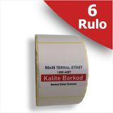 Kalite Barkod 50X35 Termal Etiket | 6 Rulo Barkod Etiketi