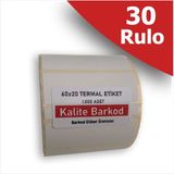 Kalite Barkod 60X20 Termal Etiket | 30 Rulo Barkod Etiketi