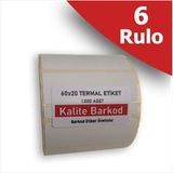 Kalite Barkod 60X20 Termal Etiket | 6 Rulo Barkod Etiketi