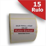 Kalite Barkod 60X25 Termal Etiket | 15 Rulo Barkod Etiketi