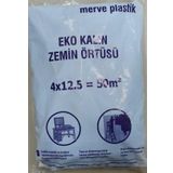 Kalite Kalın Etli Boya Örtü Zemin Brandası Eşya Koruma Naylonu 50 M2 = 4 X 12,5