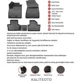 Kalite Oto Fiat Doblo 2015 Model Bagaj Havuzu+Araca Özel Üretim 3D Havuzlu Paspas - Siyah