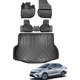 Kalite Oto Honda City 2022 Model Bagaj Havuzu+Araca Özel Üretim 3D Havuzlu Paspas - Siyah