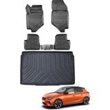 Kalite Oto Opel Corsa F 2021 Model Bagaj Havuzu+Araca Özel Üretim 3D Havuzlu Paspas - Siyah