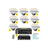 Kalite Tavan Hoparlör Seti (1 Adet Anfi+ 8 Adet 100V 16 cm Tavan Hoparlör)