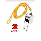 Kaliteli 2 Adet Paslanmaz Metal Deprem Düdüğü, Hakem, Can Kurtaran Düdük 150-200 Desibel Profesyonel - Gümüş